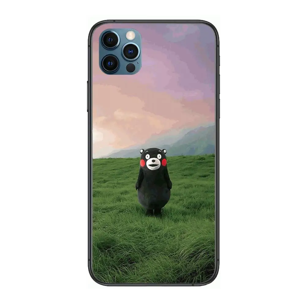 

Cartoon Kumamon Style Phone Case cover For iphone 12 pro max 11 8 7 6 s XR PLUS X XS SE 2020 mini black cell shell