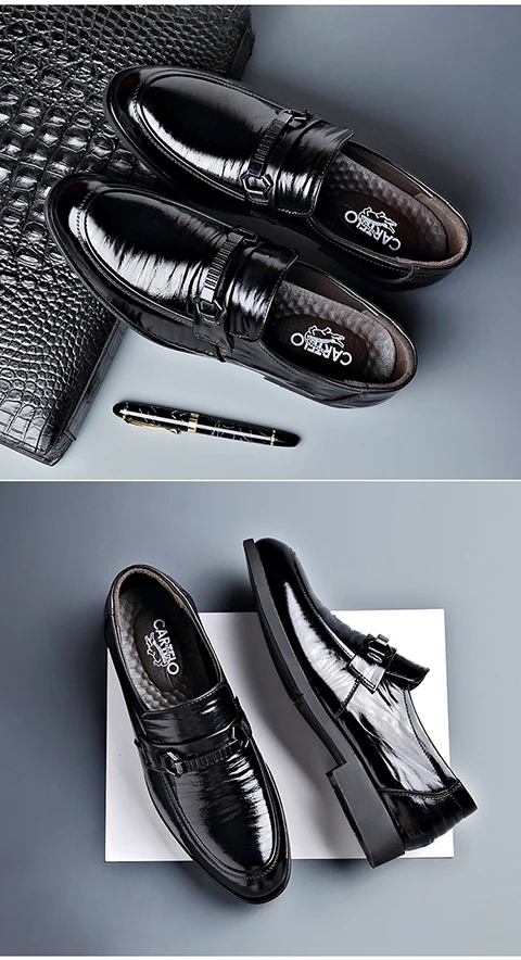 

New Classic Spring and Autumn British Breathable Comfortable High Quality Casual Shoes Men fashion Leather Dress Wedding Shoes