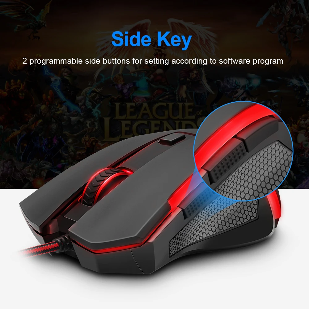 Redragon GRIFFIN M607 USB Проводная игровая компьютерная мышь 7200 dpi 6 кнопок 7 цветов с подсветкой RGB программируемая эргономичная для PC Gamer