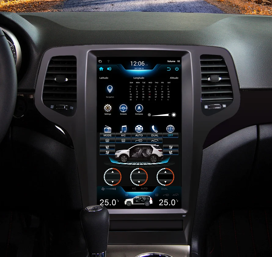 Автомагнитола Asvegen с вертикальным экраном для Jeep Grand Cherokee 2009-2013 13,3 ''Android 6,0 четырехъядерный gps мультимедийный dvd-плеер