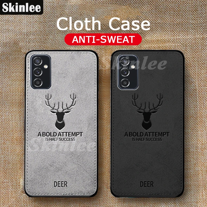 Мягкий чехол Skinlee для Samsung Galaxy M52 5G A52S A13 роскошный брендовый тканевый