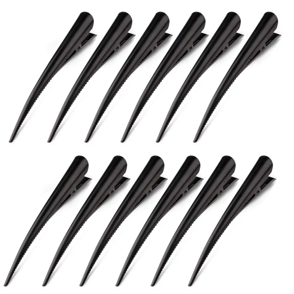 

6/12 Pcs Black Metal Non-slip Crocodile Clip Hair Clip Hairdressing Styling Tool Hair Styling Accessories Women Barrettes