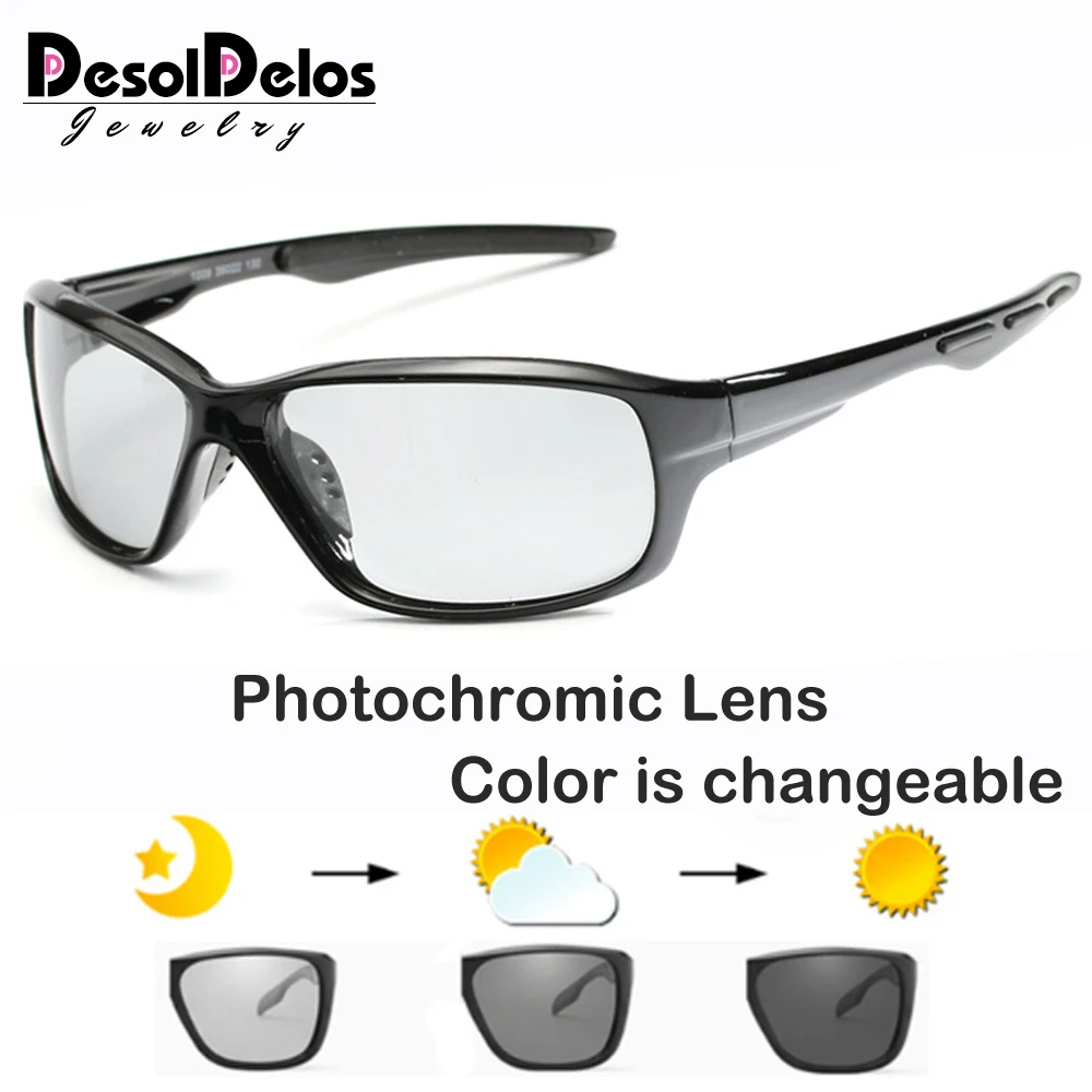 

Photochromic Polarized Sunglasses Men Classic Pilot Metal Frame Sun Glasses Women Chameleon Day Night Driving Sunglass B1009