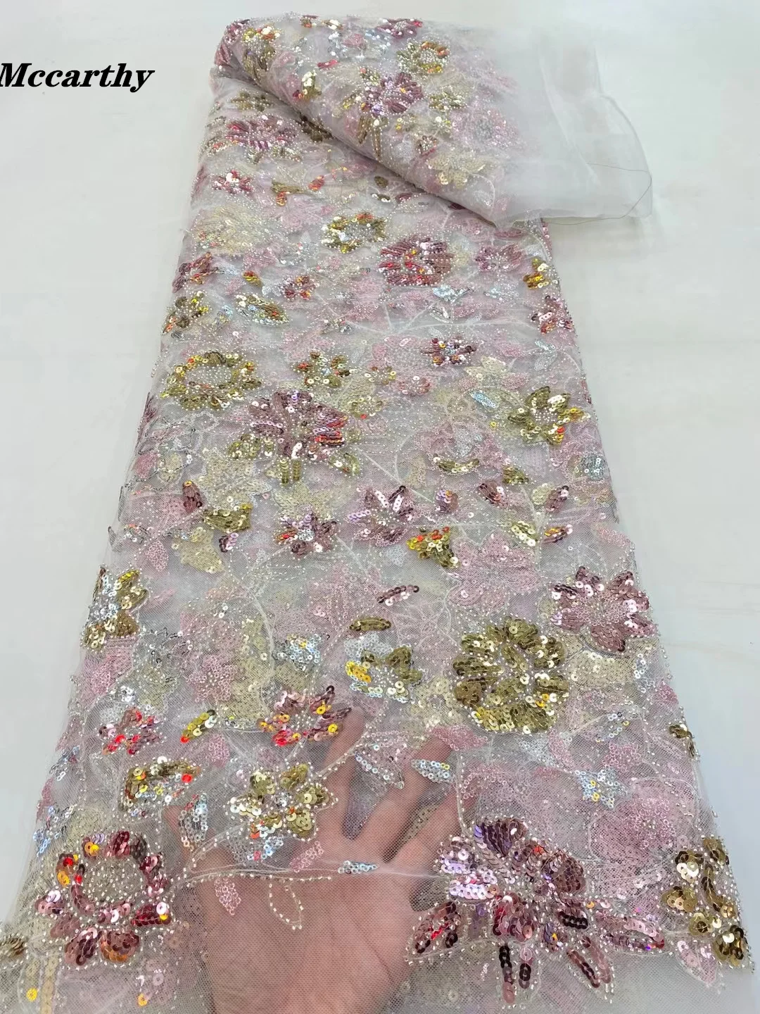 

Французская кружевная ткань с блестками 2021, высококачественные роскошные бусины, новейшая африканская вышивка, тюль, кружевная ткань, ниге...