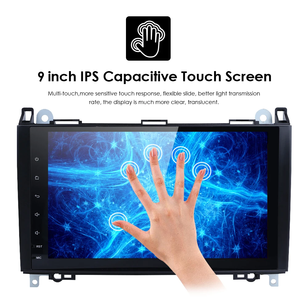 2din Android9.0 9''Car gps Штатная для Mercedes Benz B200 A B класс W169 W245 Viano Vito W639 Sprinter W906 4G Bluetooth радио