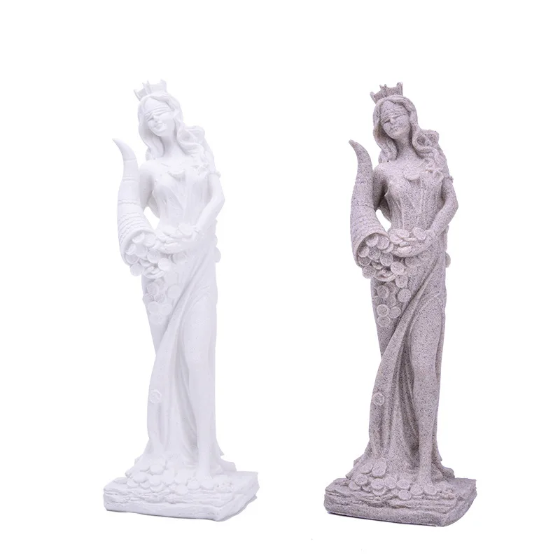 

32cm Sandstone Goddess of Wealth Statue Home Decoration Creative Wealth Goddess Figurines Miniatures Vintage Home Decor R4769