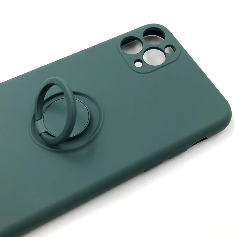 Силиконовый чехол с кольцом-держателем на палец для iphone 12 Pro Max Mini 11 7 8 X Xs Xr