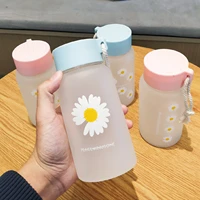 water bottle cute daisy flower frosted glass water cup modern simple outing outing portable creative fun student girl gift