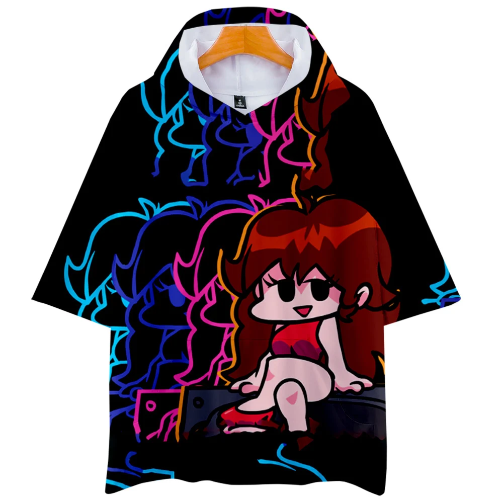 

Friday Night Funkin Tshirt 3D Women Men's Hooded T-shirt Summer Short Sleeve Harajuku Streetwear 2021 Video Game Fashion Clothes