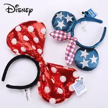 Disney Cartoon Mickey Ears Princess Disneyland Beauty Fashion Bowknot Headband Party Decoration Headwear Girl Pretend Toys Gift