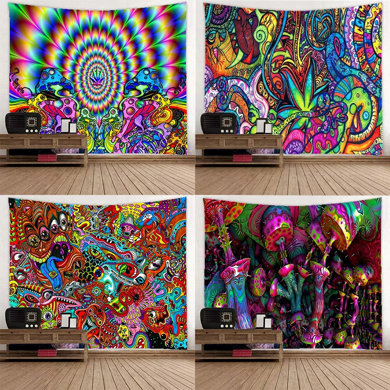 

Психоделическая Улитка ins фоновая ткань фоновая декорация для стен Ткань Гобелен настенная живопись для дома гобелен