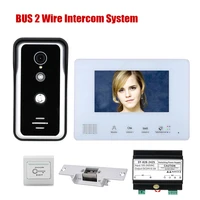 bus 2 wire video door phone intercom systems electronic door lock for home doorbell villa building apartment with 7inch monitor