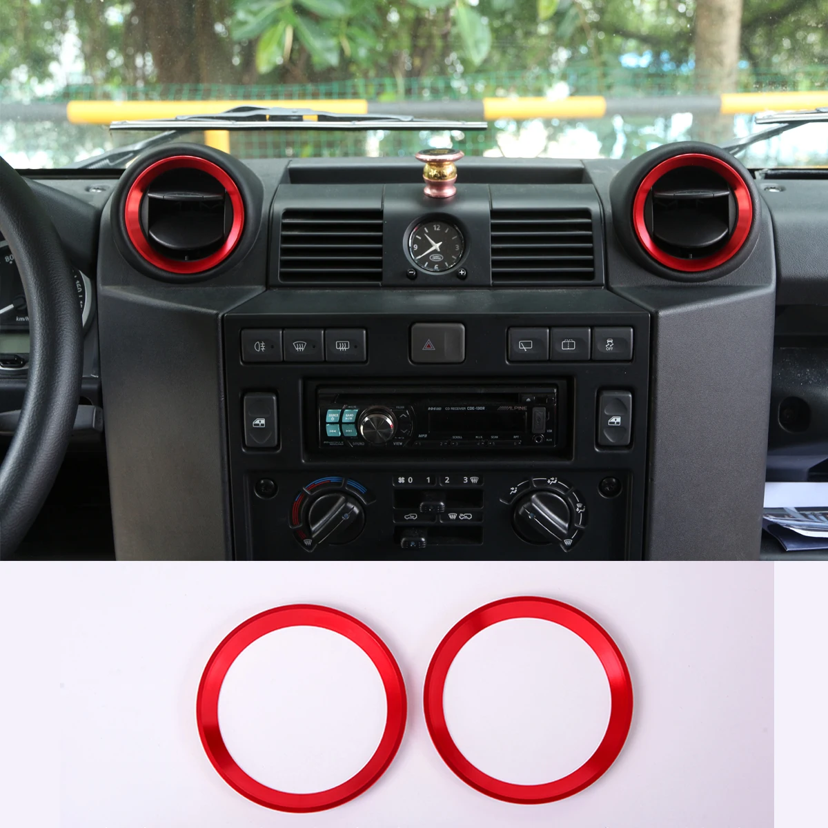 

Aluminum Alloy for Land Rover Defender 110 2015 -2018 Air Conditioning Outlet Vent Ring Trim Car Interior Accessories 2 Style