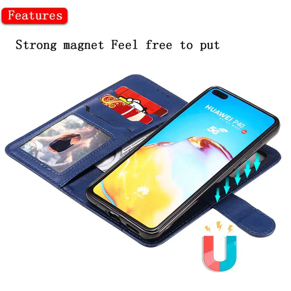 Съемный чехол кошелек для Huawei P40 P30 Mate 20 30 Pro Lite Honor 9A 8C 8X 8A Y7 Prime Y5 Y9 2019 2018 P Smart Z флип