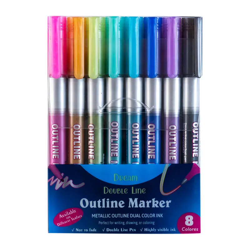 12 цветов двойная линия художественный маркер ручка сделай сам граффити