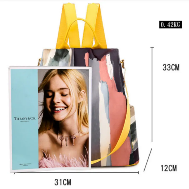 

Simple Style Ladies Backpack Anti-theft Oxford Cloth Tarpaulin Stitching Juvenile College Bag Purse Backpack Mochila Escolar