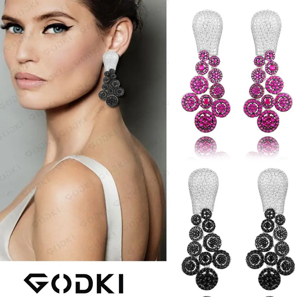 GODKI знаменитые 2019 амулеты в виде капли модные женские сережки с кубическим