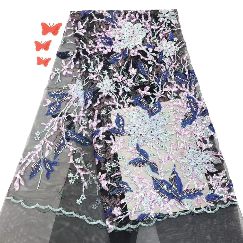 

beautiful Embroidered Nigerian Laces Fabric 2020 High Quality French Tulle Lace Fabric For Women JIAJIAJA056