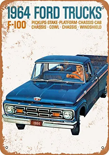 

Metal Sign - 1964 Ford F-100 Trucks - Vintage Look Wall Decor for Cafe beer Bar Decoration Crafts