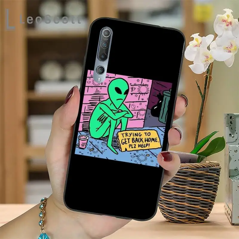 

Aesthetics Cartoon alien space Phone Case For Xiaomi mi Redmi note 7 8t 9 9t 9s 8 10 10t 11 pro lite K20 max 3