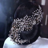 2022 unique design big wedding hairband for women handmade princess prom party soft crystal headband bridal headwear jewelry