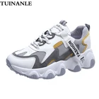 Женские кроссовки для бега TUINANLE, черные дизайнерские кроссовки на платформе, увеличивающие рост массивные дышащие летние кроссовки