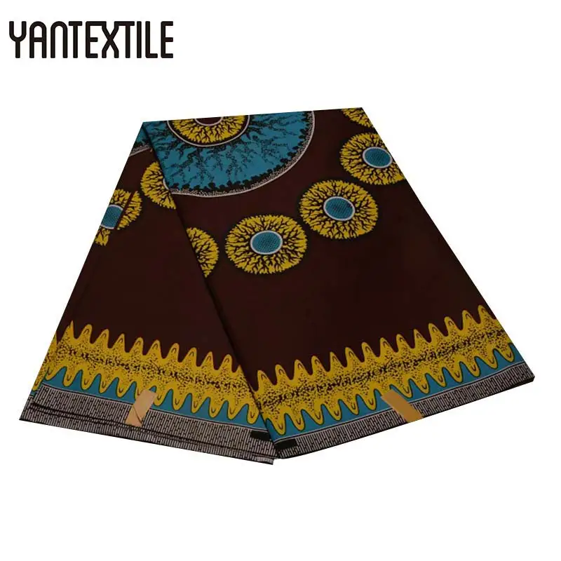 YANTEXTILE 6 ярдов Новая африканская печатная восковая ткань Tissu Africain настоящая восковая африканская ткань Анкара полиэстер нигерийская восковая ткань - Цвет: 19080008