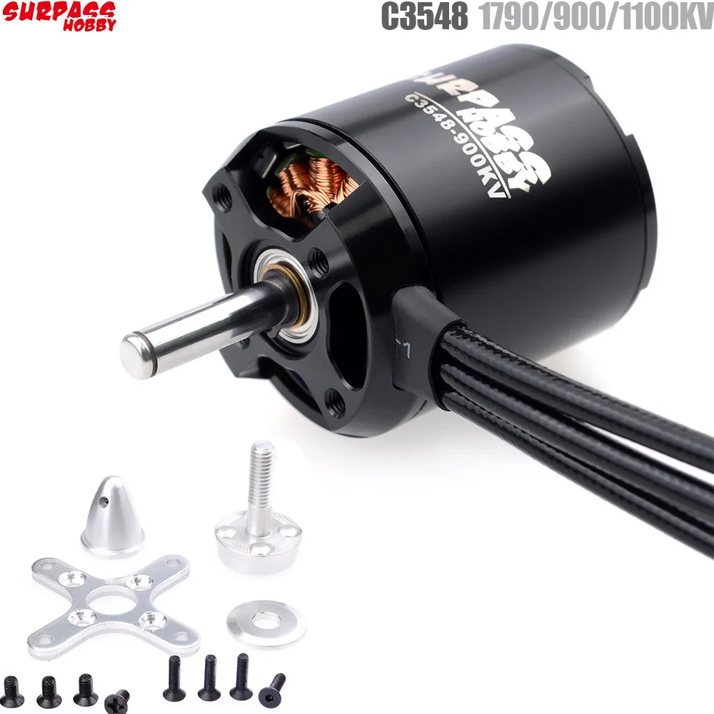 Бесщеточный двигатель SURPASS HOBBY C3548 790KV/900KV/1100KV для радиоуправляемого самолета с фиксированными крыльями