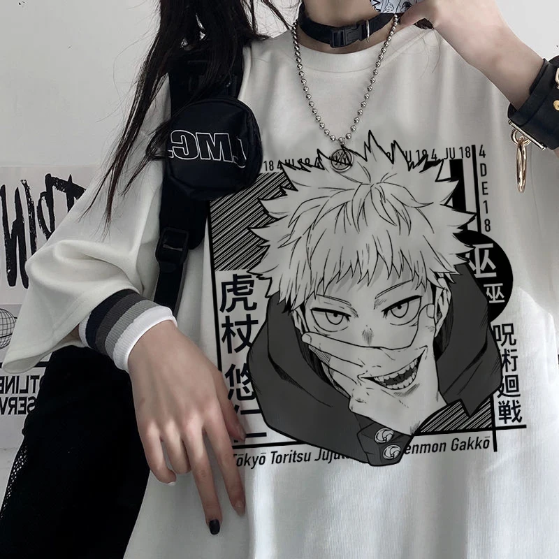 

Japanese Anime Tshirt Jujutsu Kaisen T Shirt Women Gojo Satoru Tops Yuji Itadori Graphic Tees Oversized Cool Unisex T-shirt