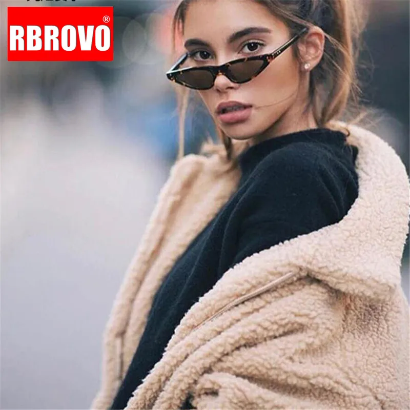 

RBROVO 2021 Small Frame Simple Sunglasses Women Candy Color Street Beat Vintage Cateye Glasses Outdoor Goggles Oculos De Sol
