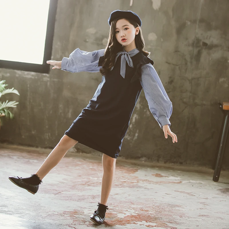 

Fashion Top Dress Autumn Spring Girls Two Pieces 2021 Casual Sets Tracksuit Children School Suits Kids Teenage High Quality