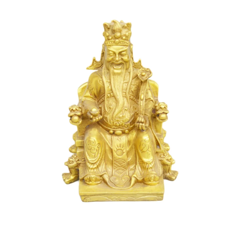 

LAOJUNLU God Of Wealth Bronze Statue The God Of Wealth Sitting On Offering Ornaments