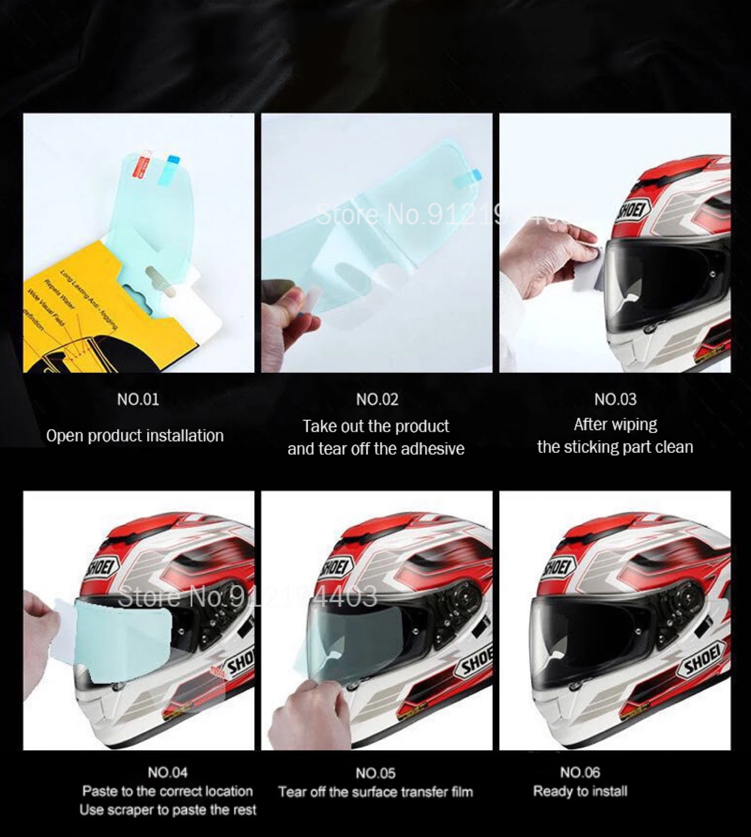 Универсальный мотоциклетный шлем прозрачный противотуманный патч-пленка для