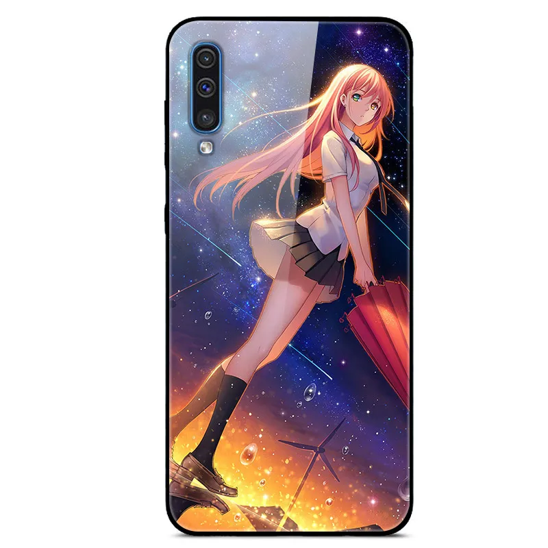 38 Чехол для samsung A50 A 50, чехол из закаленного стекла, жесткий чехол для телефона, чехол для samsung Galaxy A50 A505 A505F, TPU, бампер, чехол s - Цвет: 38
