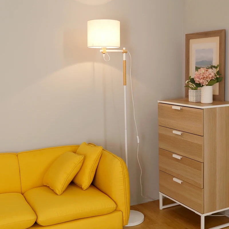 Японская стильная стойка напольная бра абажур из ткани современный