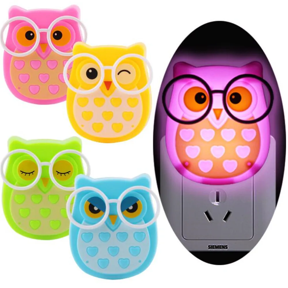 Миниатюрный детский ночник в виде совы автоматический сенсорный светильник с