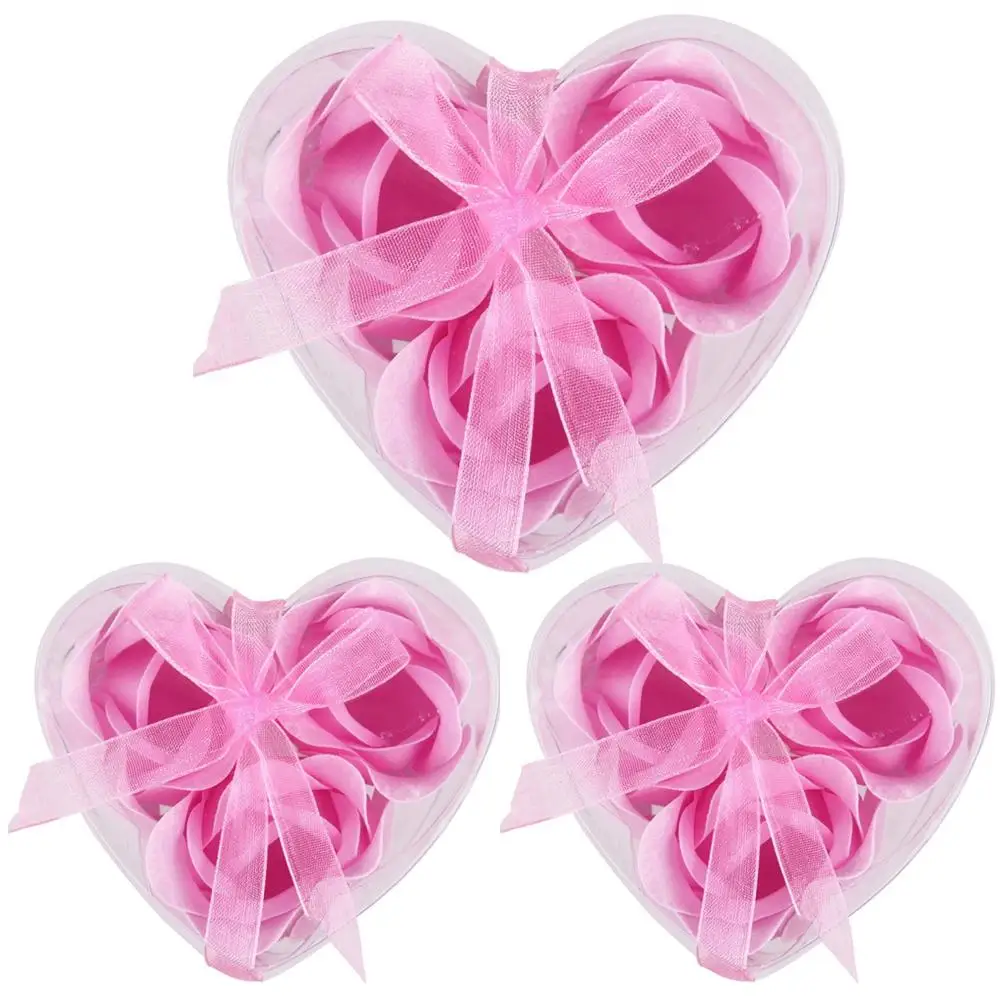 3 шт. искусственное цветочное мыло Розовое Мыло сердце ароматизированное для