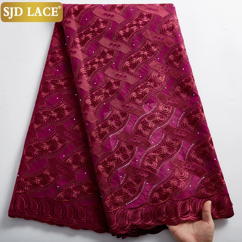 

SJD LACE African Lace Fabric With Holes Swiss Voile Lace In Switzerland 5Yards Dubai Garments Materials For Everyone Dress A2379