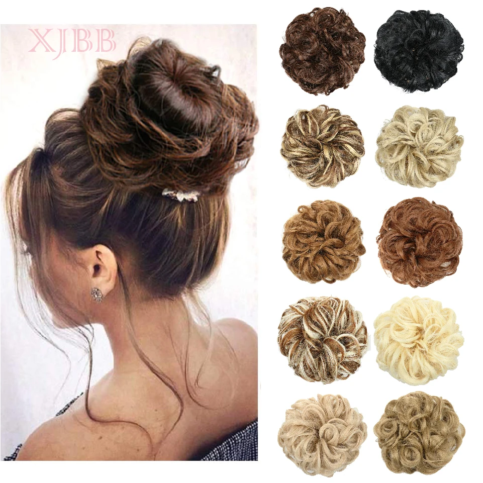 XJBB синтетический Большой Пучок волос шиньон Удлинитель кольцо обмотка