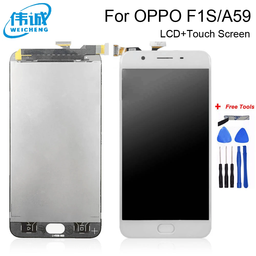 

5.5" For OPPO F1s A59 A1601 LCD Display Touch Screen Digitizer Assembly Replacement Parts + Tools For OPPO F1 S LCDs with Frame