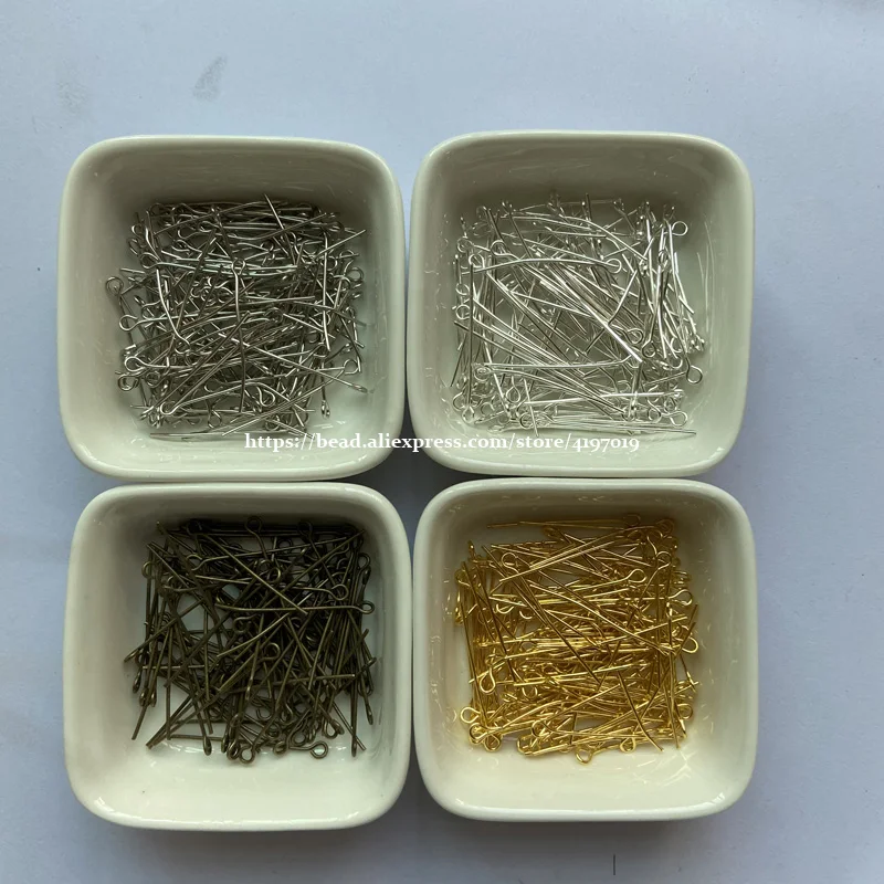 

(400Pcs=1Lot ! ) Free Shipping Jewelry Eye Pin Finding 16MM Gold Silver Bronze Dull Silver Plated For Jewelry Making DIY
