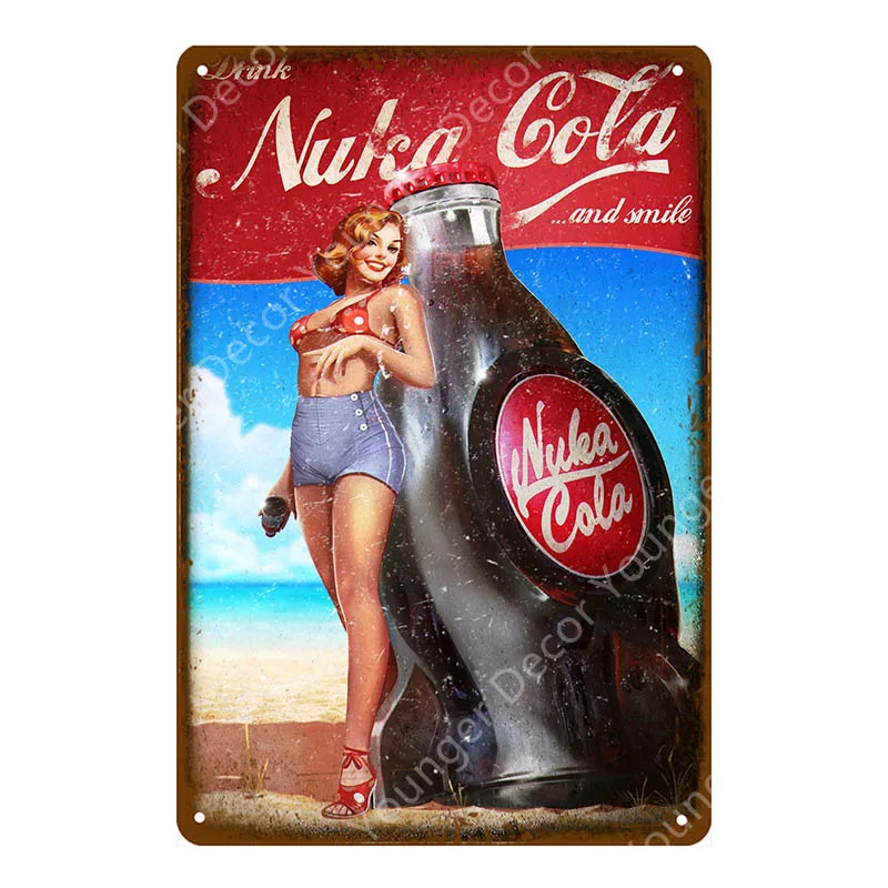 Напиток Nuka Cola квантовый плакат Fallout 3 4 игры металлические знаки настенный Декор для дома номер магазин отель железная живопись YI-111 - Цвет: YD5131AI
