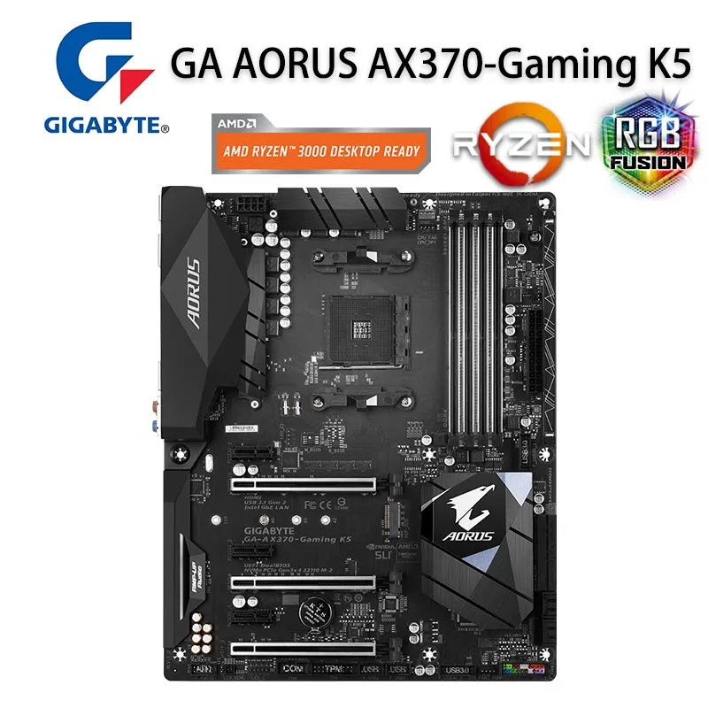 Preise Buchse AM4 Gigabyte AORUS AX370-Gaming K5 Motherboard DDR4 64GB DDR4 3200(O.C.) M.2 Desktop X370 Placa-mãe AM4 AMD X370 ATX Verwendet