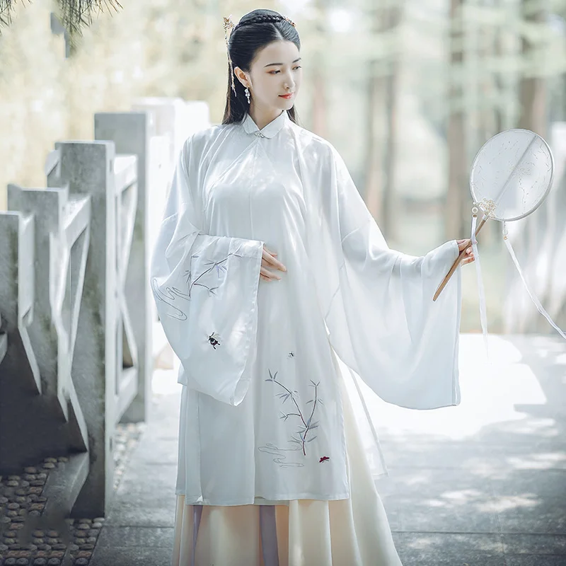 Элегантный женский костюм Hanfu для классических танцев Вышитое сказочное платье