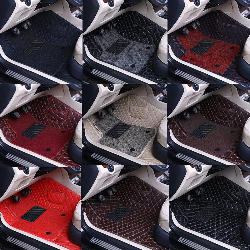 RHD Car Floor Mats For Nissan March 2018 2017 2016 2015 2014 2013 2012 2011 2010 Car Accessories Decoration Leather Carpets Rug