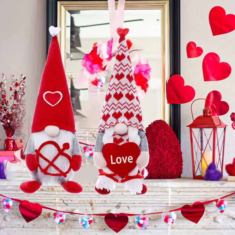 

Украшение на День святого Валентина, 2 шт., гномы на День святого Валентина, плюшевые украшения, Св. Валентина, эльф, гномы, Декор, милый подаро...