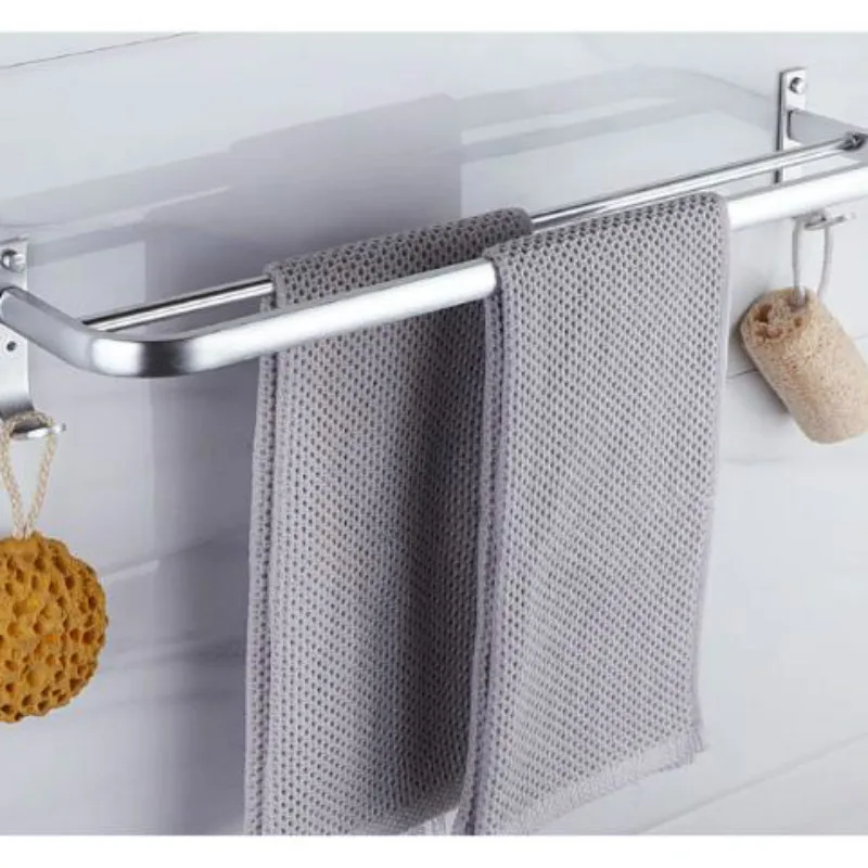 

Punch-free seamless stainless steel bathroom simple towel rack wall-mounted bath towel toiletries rack strong load-bearing G8257