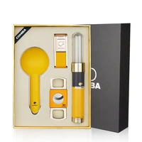 cohiba cigar lighter ceramic ashtray cutter combo accessories set metal windproof butane gas torch lighters with cigar punch