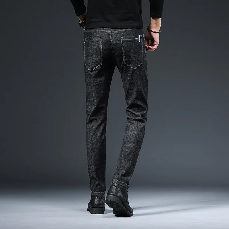 Men Trousers 2021 Spring Summer Black Skinny Jeans Men Slim Fit Elastic Waist Denim Jeans for Men Korea Style Pencil