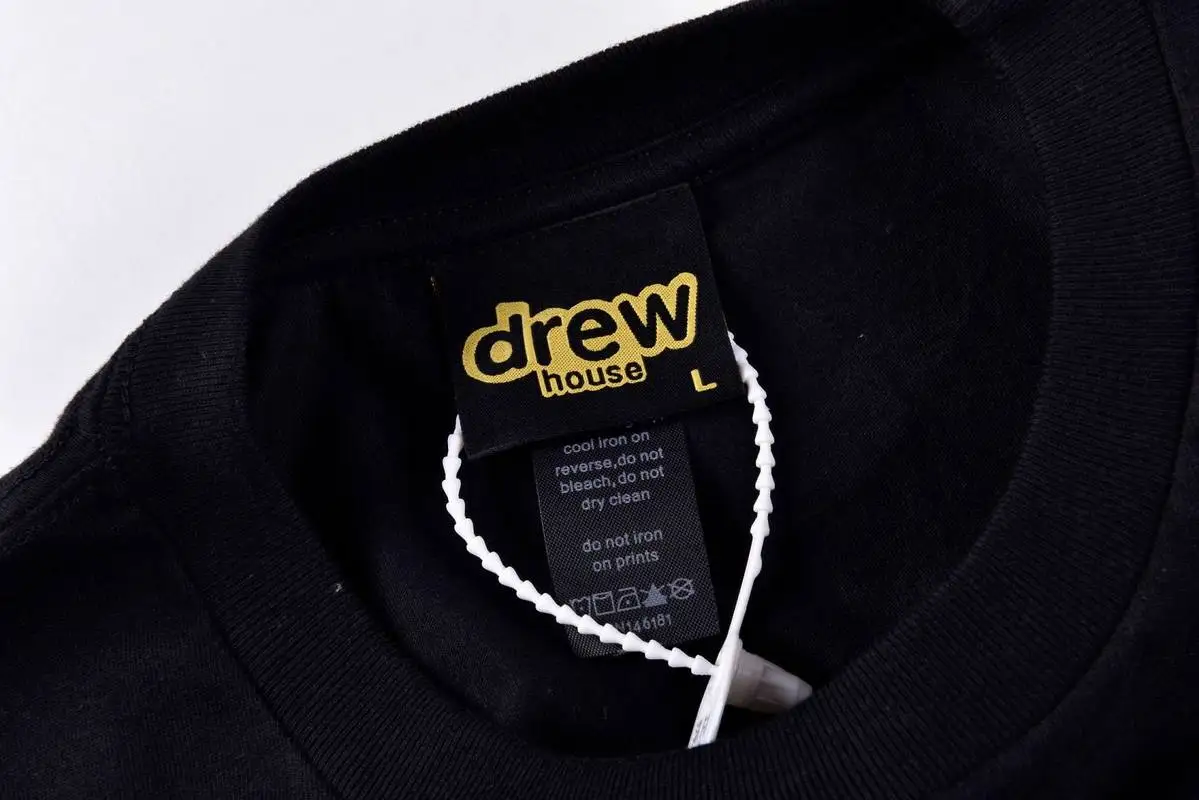 19ss Drew House, футболки для мужчин и женщин, высокое качество, 1:1, топ, медведь, буквы drew, Повседневная Уличная одежда, Drew House, Джастин Бибер, футболка